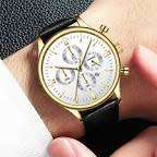 Fashion mens watches casual  military  sport watches  leather belt  faux chronograph quartz