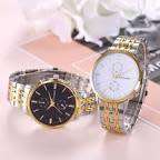 Men'S Luxury Gold Analog Quartz Watch Classic Gold Stainless Steel Strap Casual Men Sport Watches