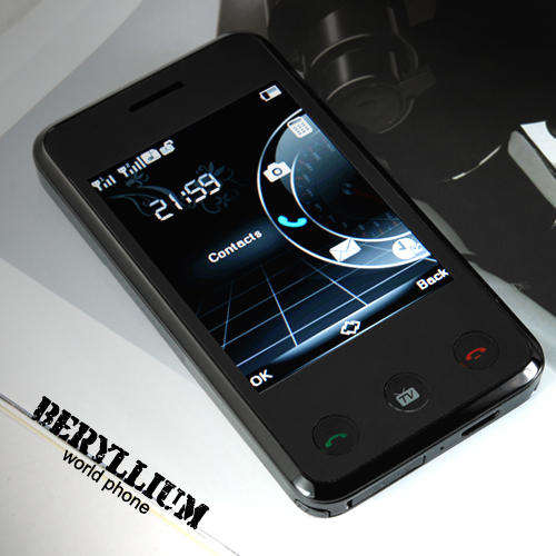 Beryllium Quadband Dual Sim World Phone w/ 3.2 Inch Touchscreen TV PHONE