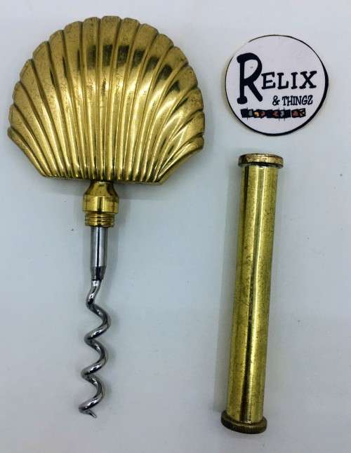Brass Corkscrew - Marine Shell