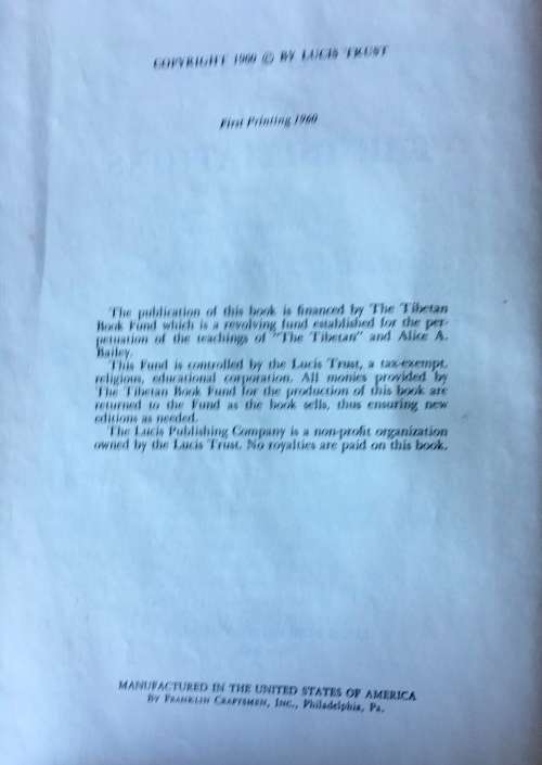 THE RAYS and THE INITIATIONS - FIRST EDITION 1960 by Alice A Bailey Vol 5...   (2in1) Hard Cover.