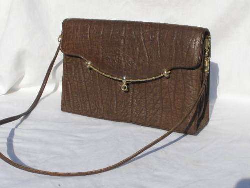 Vintage Leather Handbag -  Corbeau Handbag