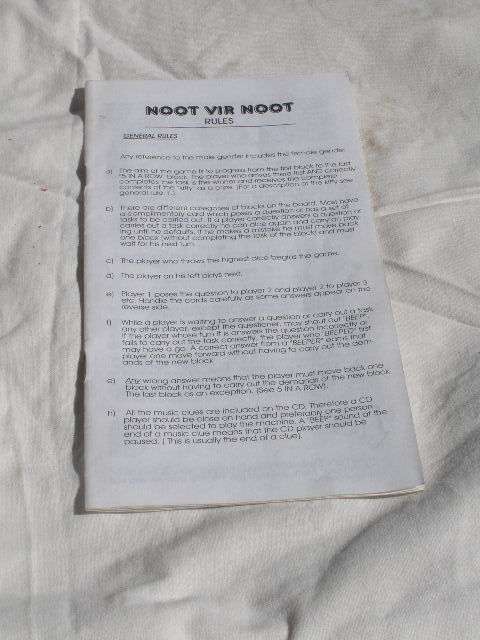 Vintage Noot vir Noot Board Game Rare Find!