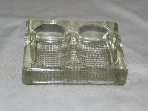 Rare Art Deco Pressed Glass Double Inkwell.
