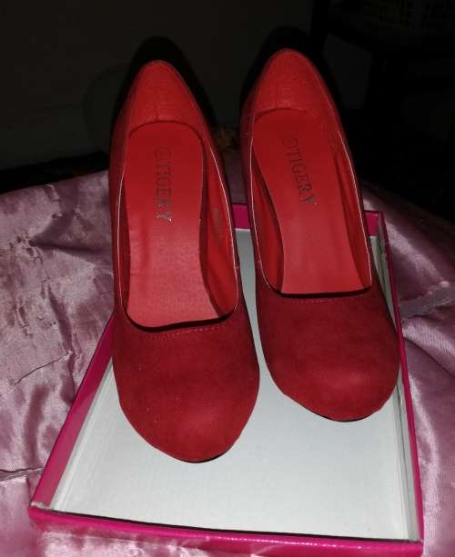 Shoes Red Suede Heels