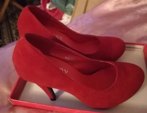 Shoes Red Suede Heels