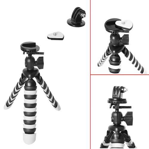 Fantaseal DSLR Camera + Action Cam Mini Tripod 2-in-1 Flexible Stand Tripod for GoPro