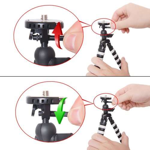 Fantaseal DSLR Camera + Action Cam Mini Tripod 2-in-1 Flexible Stand Tripod for GoPro