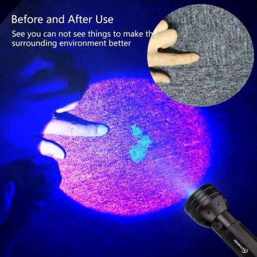 Escolite UV Flashlight Black Light, 51 LED 395 nM Ultraviolet Blacklight Detector