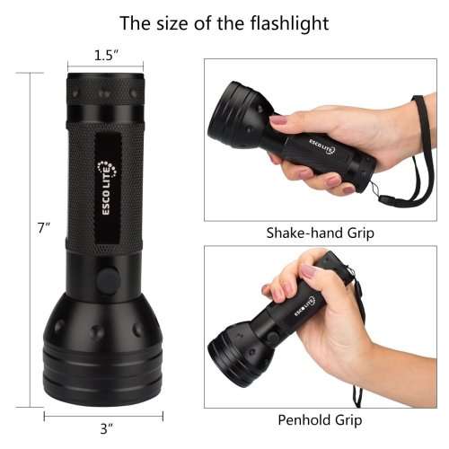 Escolite UV Flashlight Black Light, 51 LED 395 nM Ultraviolet Blacklight Detector