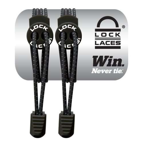 LOCK LACES (Elastic No Tie Shoelaces) - BLACK