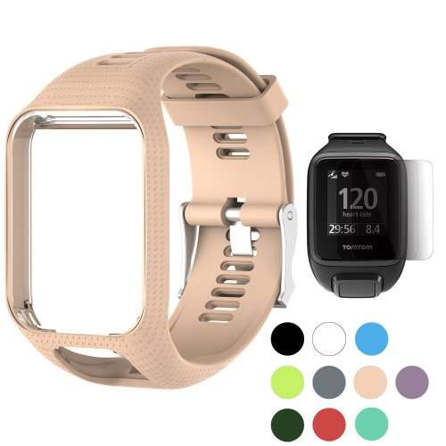 Watch Strap TomTom Runner 2 3/Spark/Spark 3/Golfer 2/Adventurer + Screen Protectors - PINK