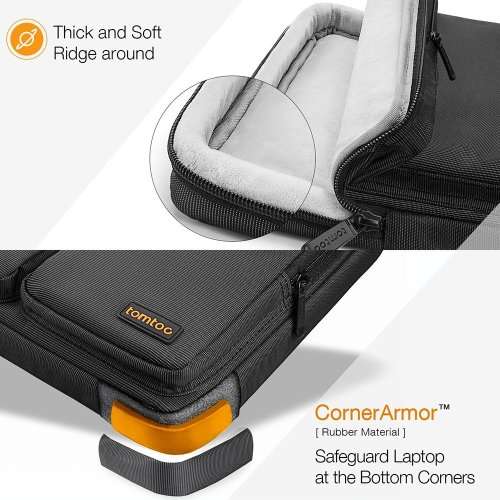 Tomtoc 14 Inch Laptop Shoulder Bag with CornerArmor Patent, 360° Protective Laptop Sleeve
