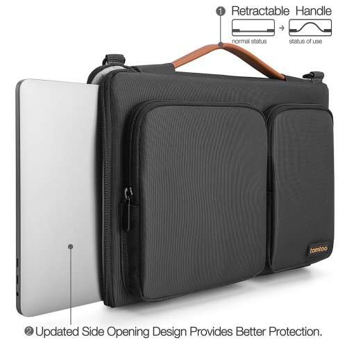 Tomtoc 14 Inch Laptop Shoulder Bag with CornerArmor Patent, 360° Protective Laptop Sleeve