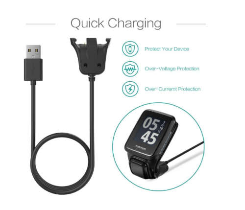 Charger For TomTom Runner 2 3/Spark 1 3/Golfer 2/Adventurer (100cm),Replacement USB Charger