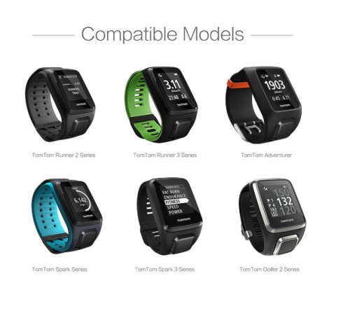 Charger For TomTom Runner 2 3/Spark 1 3/Golfer 2/Adventurer (100cm),Replacement USB Charger