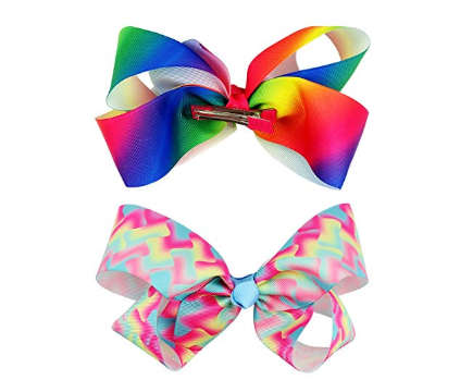 15 Pcs 15cm Grosgrain Ribbon Toddlers Baby Girls Hair Bows Rainbow Bow Hair Accessories Alligator
