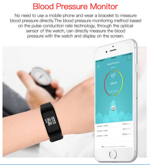 Fitness Tracker, Blood Pressure, Heart Rate, Step Counter, Sleep Monitor Smart Watch