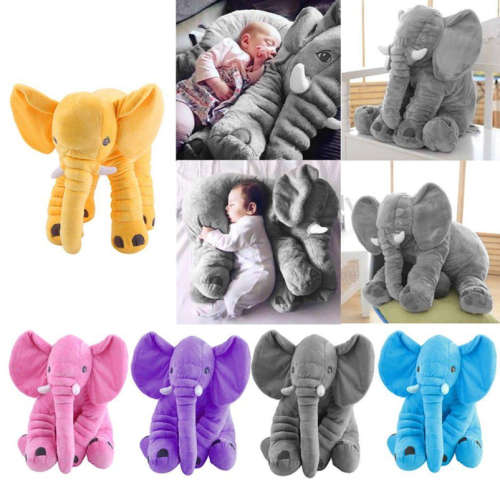 60cm Baby Sleeping Pillow Custom Stuffed Short Plush Fabric Elephant Plush Toy
