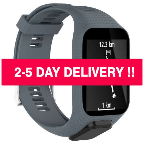 Watch Strap TomTom Runner 2 3/Spark/Spark 3/Golfer 2/Adventurer + Screen Protectors - GREY
