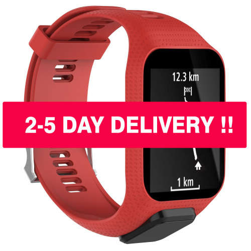 Watch Strap TomTom Runner 2 3/Spark/Spark 3/Golfer 2/Adventurer + Screen Protectors RED