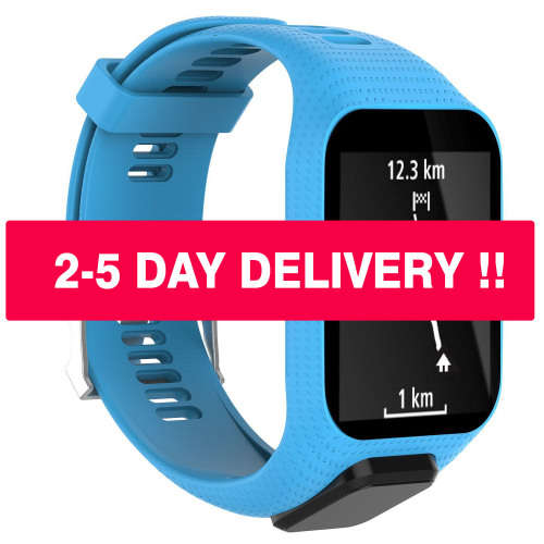 Watch Strap TomTom Runner 2 3/Spark/Spark 3/Golfer 2/Adventurer + Screen Protectors - BLUE
