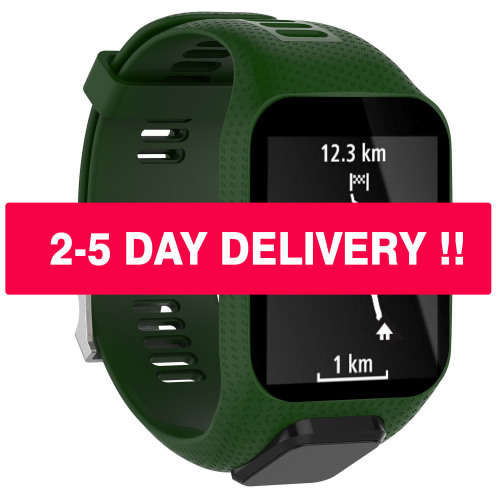 Watch Strap TomTom Runner 2 3/Spark/Spark 3/Golfer 2/Adventurer + Screen Protectors OLIVE