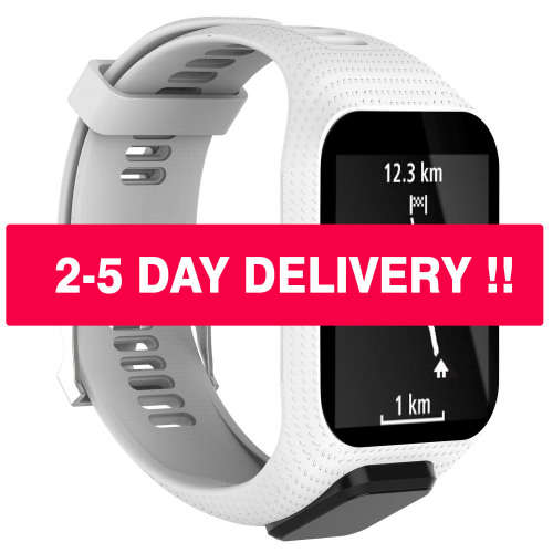 Watch Strap TomTom Runner 2 3/Spark/Spark 3/Golfer 2/Adventurer + Screen Protectors WHITE