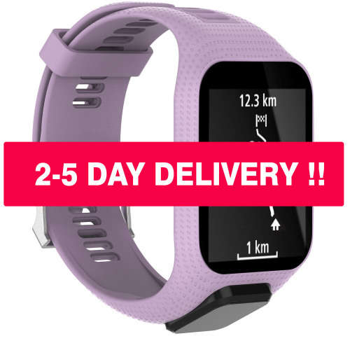 Watch Strap TomTom Runner 2 3/Spark/Spark 3/Golfer 2/Adventurer + Screen Protectors - PURPLE