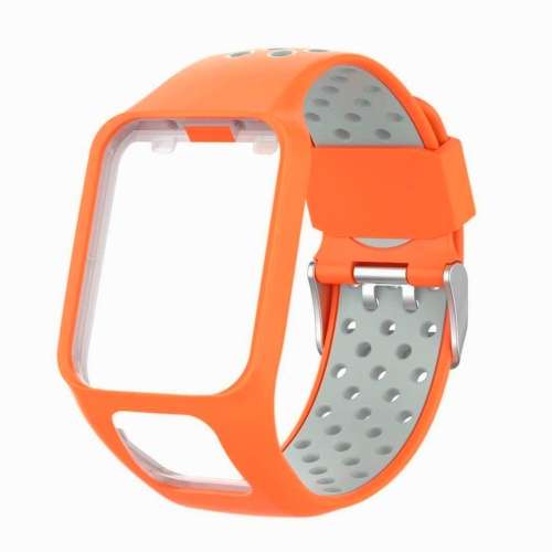 Watch Strap TomTom Runner 2 3/Spark/Spark 3/Golfer 2/Adventurer Double Pin  - Orange & Grey