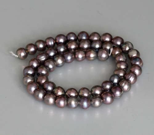 Stunning metallic luster Kasumi pearl necklace