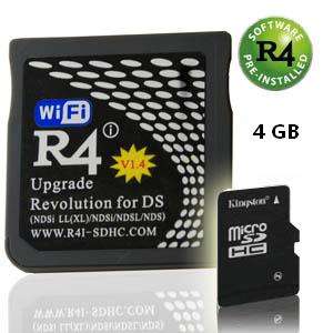 R4I SDHC  4 GB Card for DS Lite, DSi or DSiXL ( SOFTWARE PRE INSTALLED ) READY TO USE IMMEDIATELY