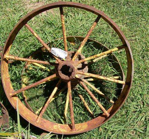 Iron wheel. for garden display.