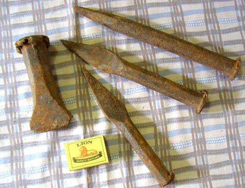 Job lot of stone mason's chisels