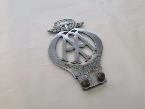 AA of South Africa vintage bumper badge