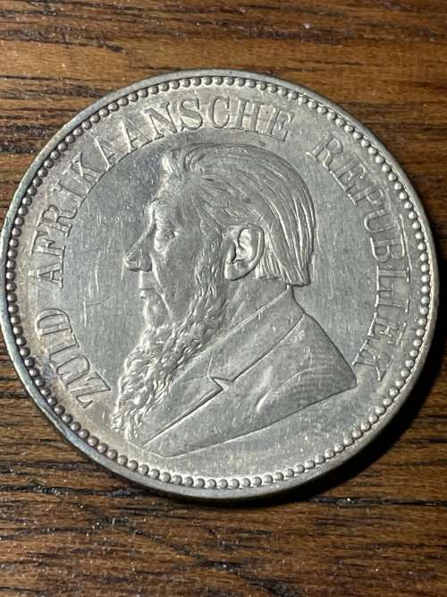 1897 zar 2.5 shilling almost unc au details surface hairline
