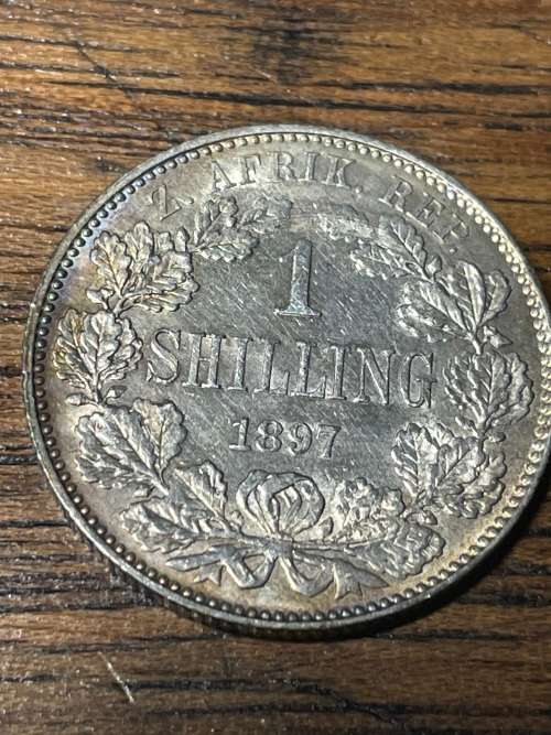 1897 zar shilling almost unc au cleaned