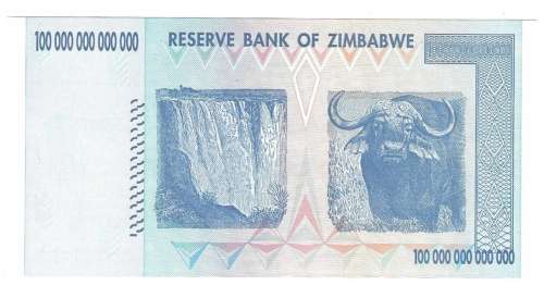 ZIMBABWE 100 TRILLION DOLLAR AA prefix 2008 Harare Issue, Wednesday auction starting at R1