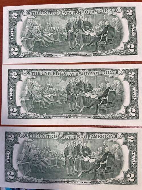 USD $2 seldom seen unc condition price for all 3