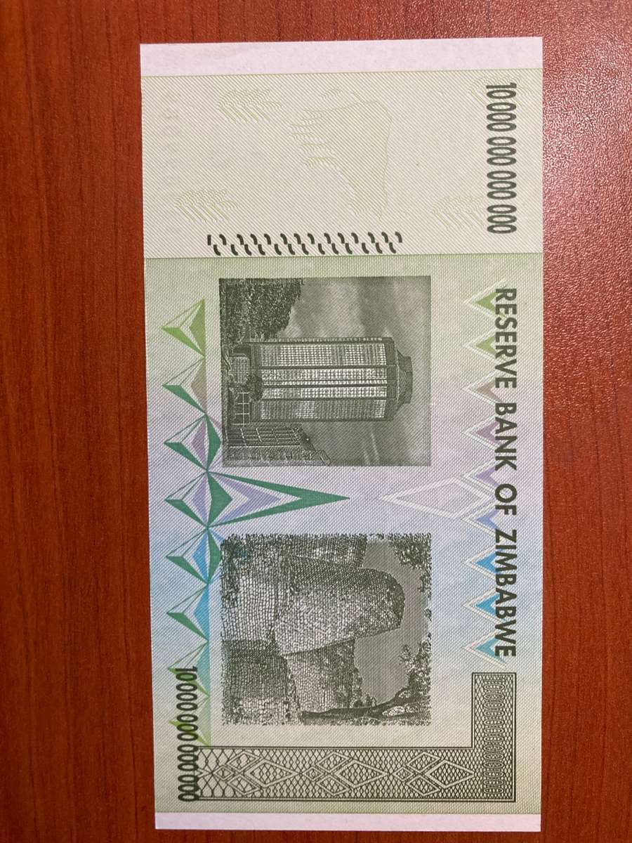Zimbabwe 10 TRILLION - aa This prefix