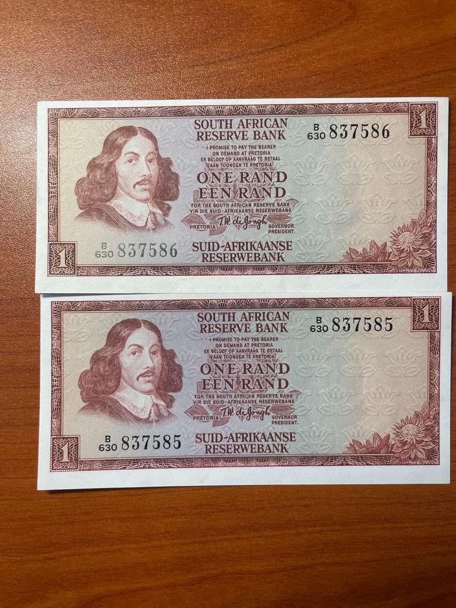 De Jongh R1 consecutive notes in uncirculated condition/ just how you want to collect them