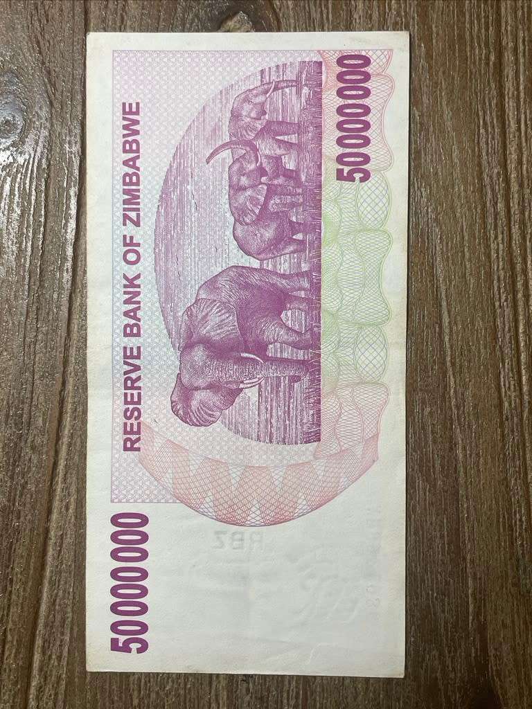 Zimbabwe  ***  50 million  ***  2008 Bearer Cheque  ***  Very collectable and crisp