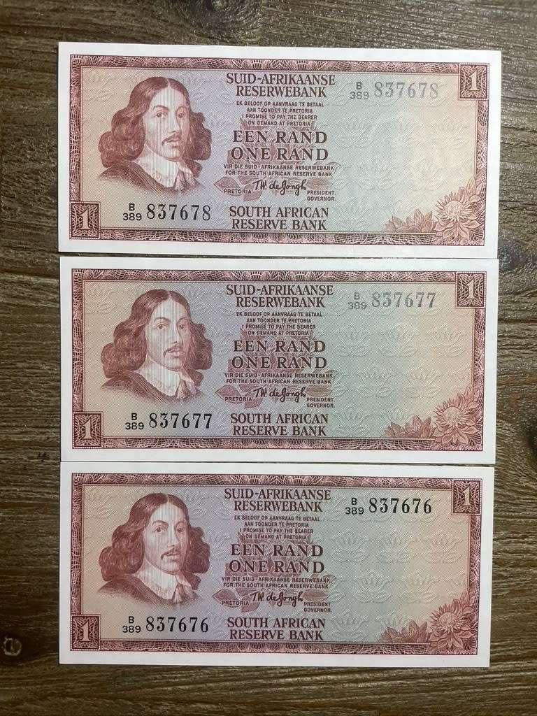 TW de Jongh  ***  R1  ***  1973 2nd issue  ***  Great consecutive notes all 3 notes for 1 price