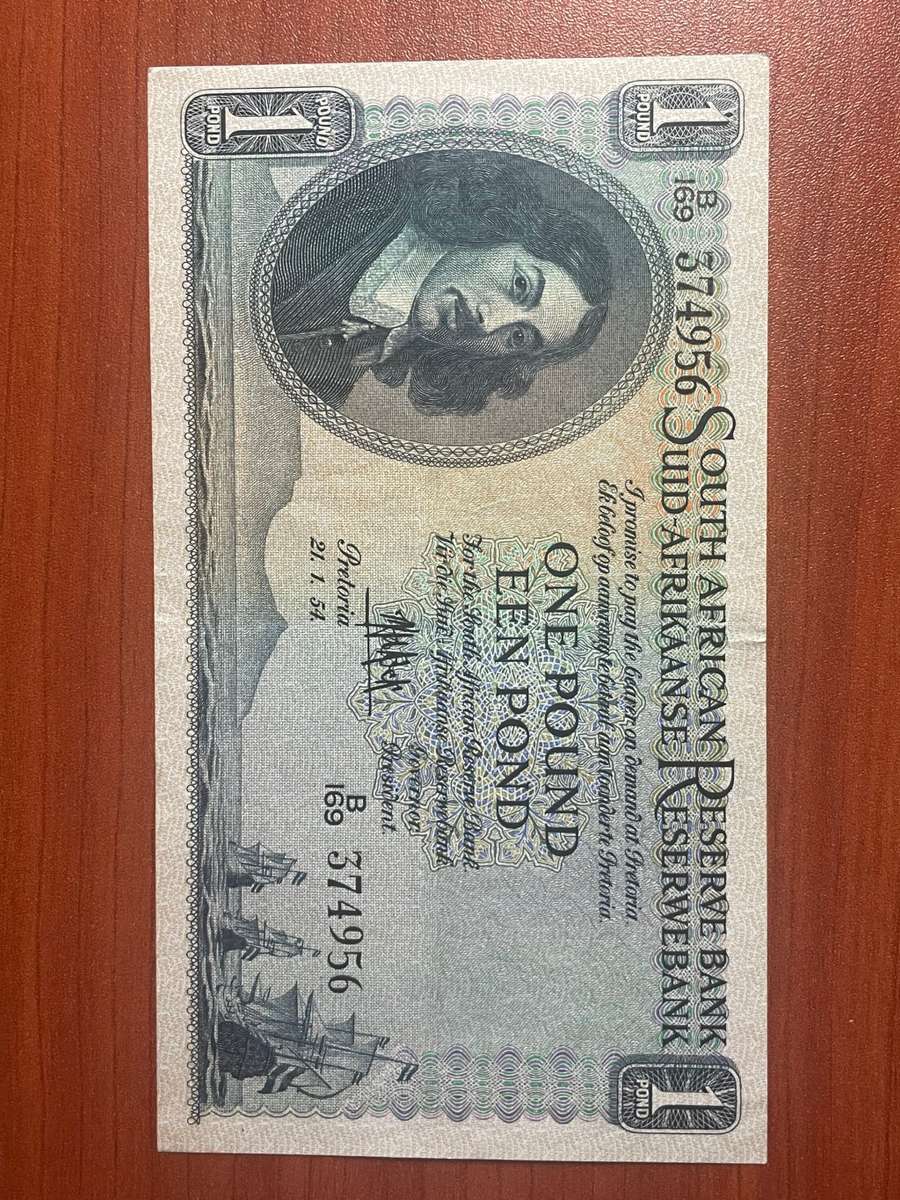 MH de Kock *** 1954 one pound *** top condition and collectable