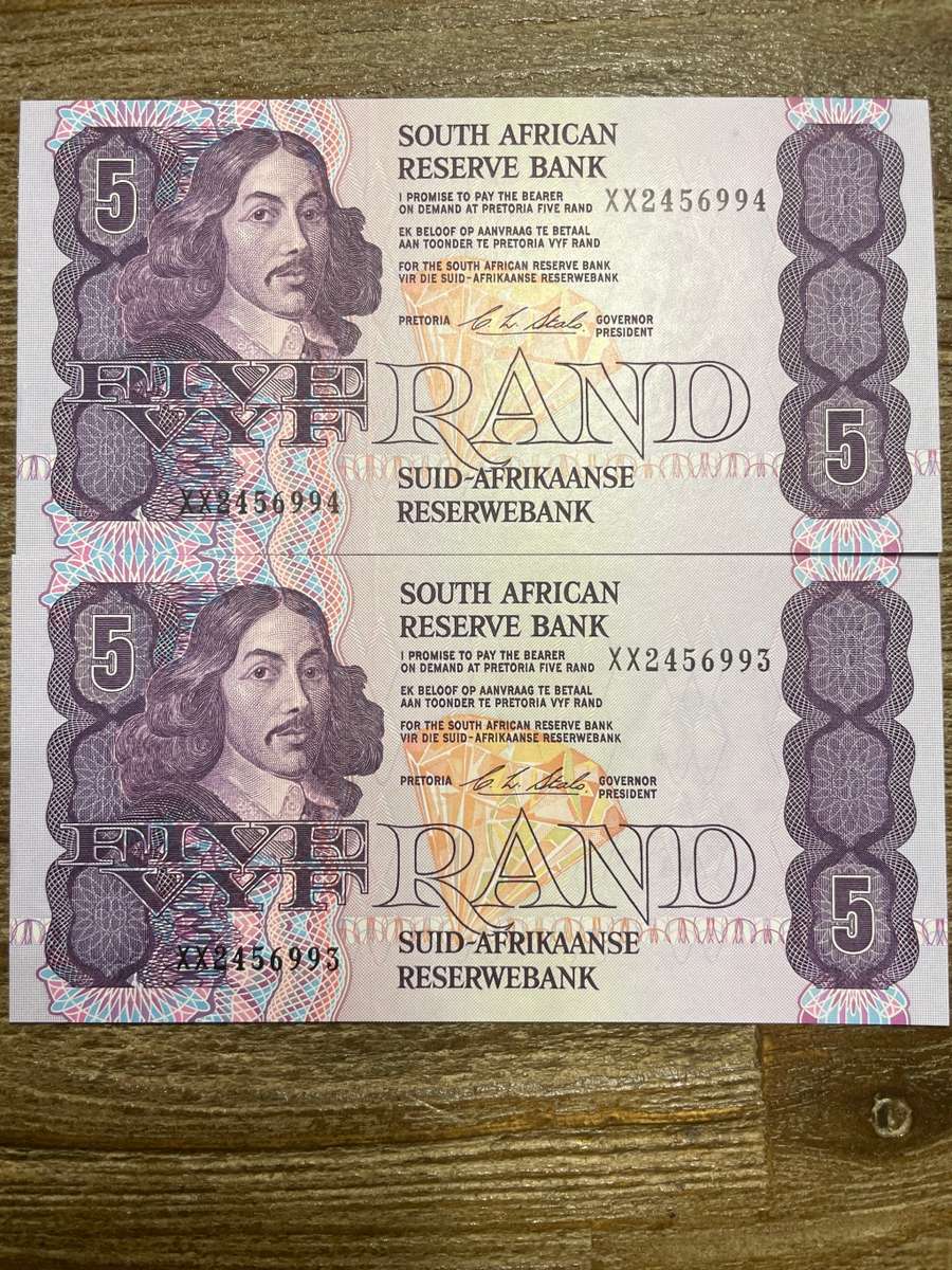 Stals *** R5 ***1990 First and only issue *** 2  consecutive REPLACEMENT  notes