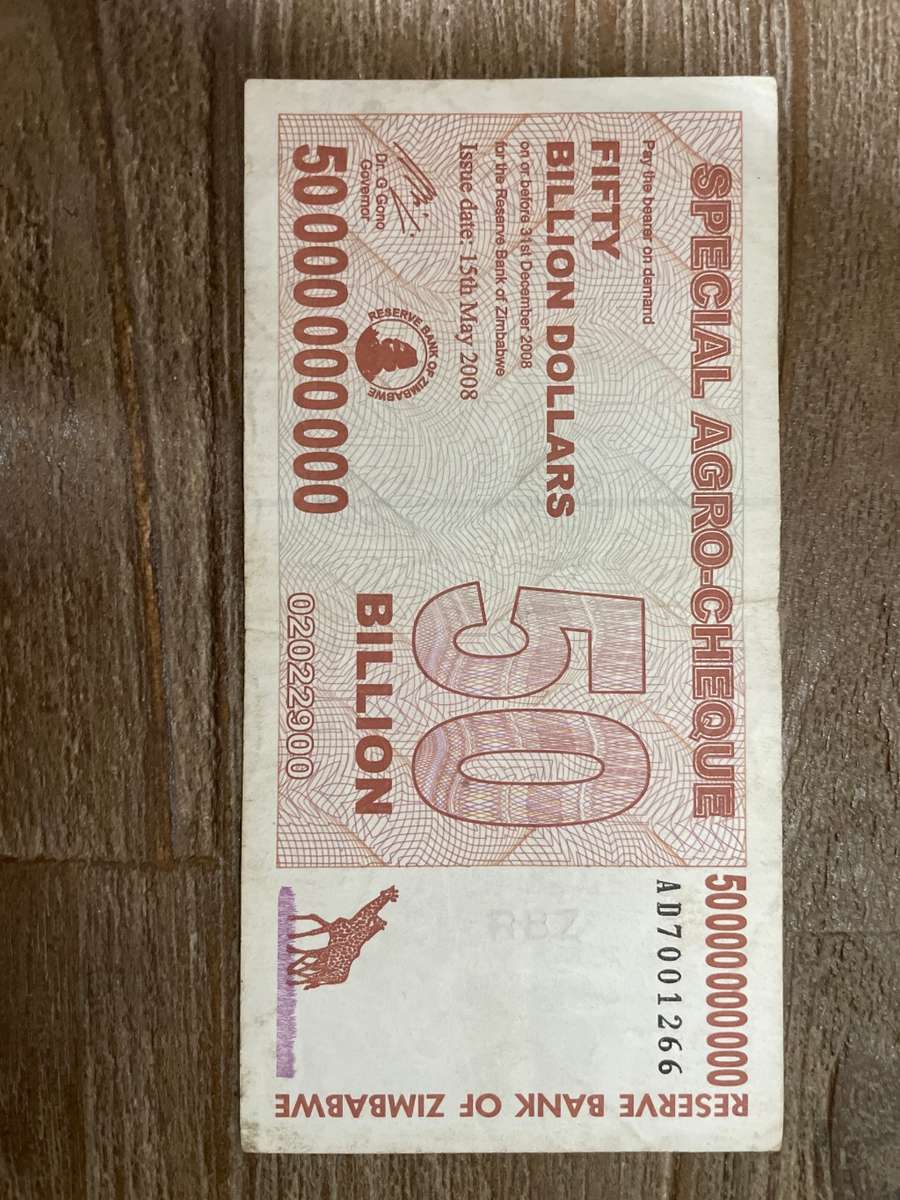 Zimbabwe *** 50 billion special agro cheque *** what a period of hyperinflation