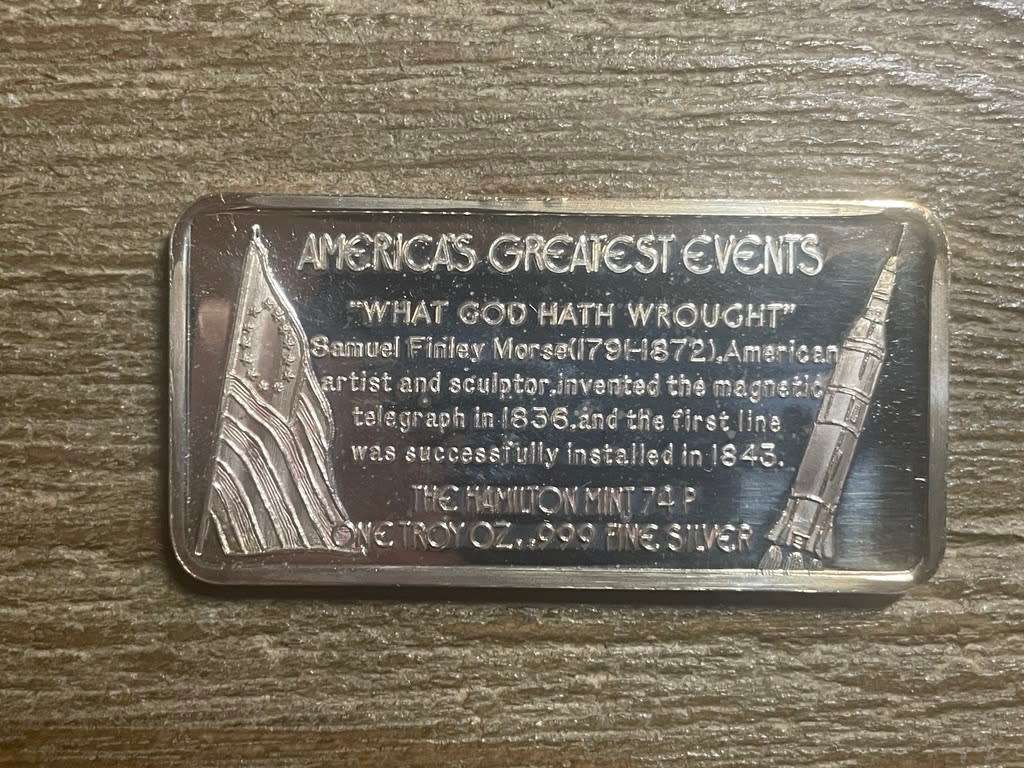 Silver 1 oz *** Invention of the telegragh *** 1976 Hamilton Mint do your research