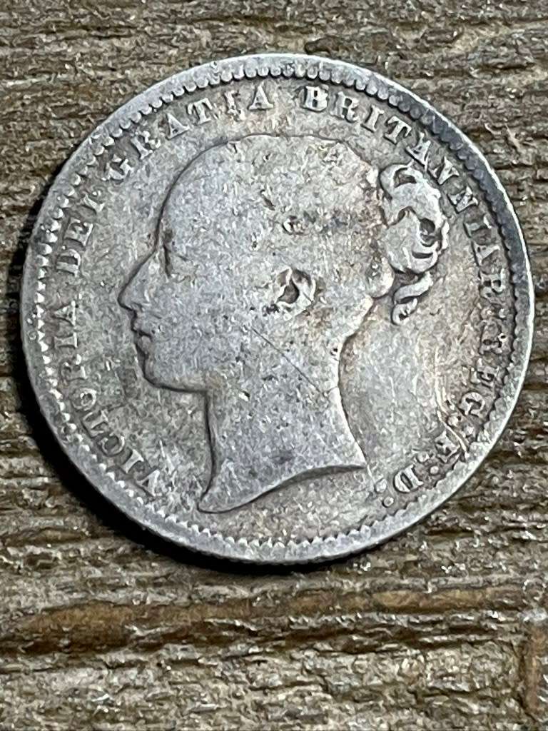 1871 *** Silver British 1 shilling *** filler silver coin