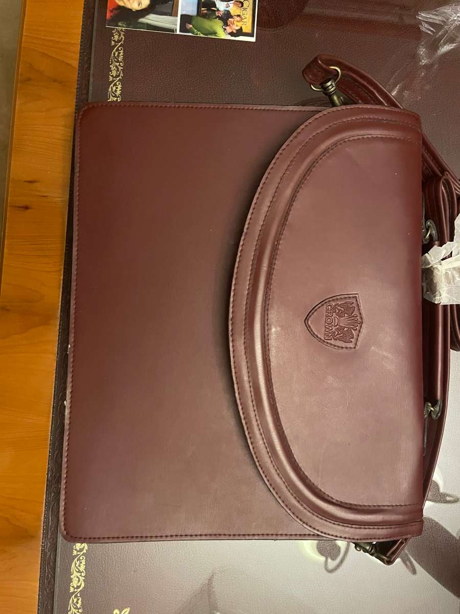 Leather sachel- genuine leather 2 division and one zipper