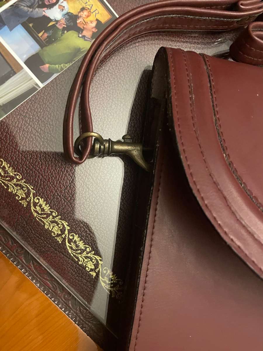 Leather sachel- genuine leather 2 division and one zipper